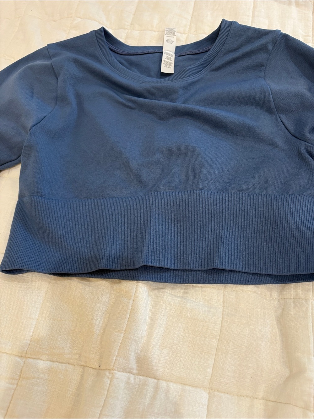 Offline by Aerie Long Sleeve Cropped Crew Top - Navy - Picture 4 of 7